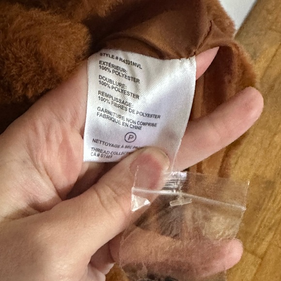 NVLT Bunny Puffer Jacket cognac brown faux fur Med NWOT - Picture 6 of 6